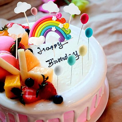 Cake Toppers Comius Sharp Rainbow Balloon Cloud Cake Toppers