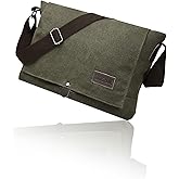 Cota's home Canvas Messenger Bag for Men, Fits 14 Inch Laptop & A4 Documents, Large Capacity Crossbody Shoulder Bag