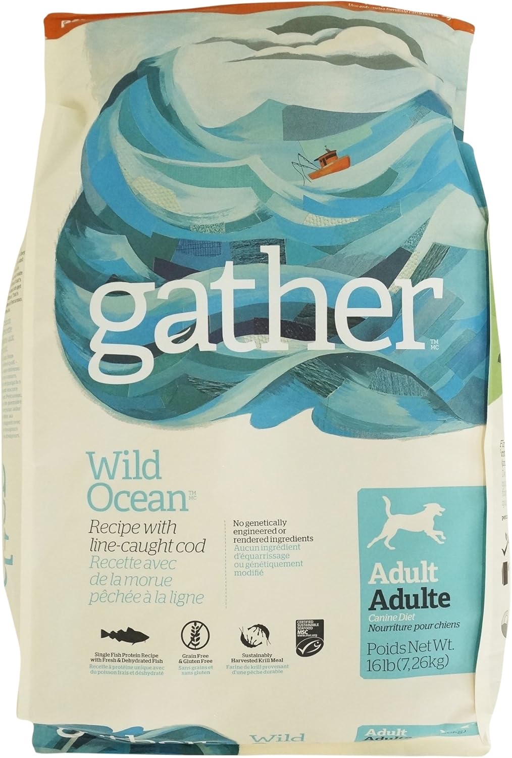 Petcurean Gather Wild Ocean Recipe Dry Dog Food - 16 lb. Bag