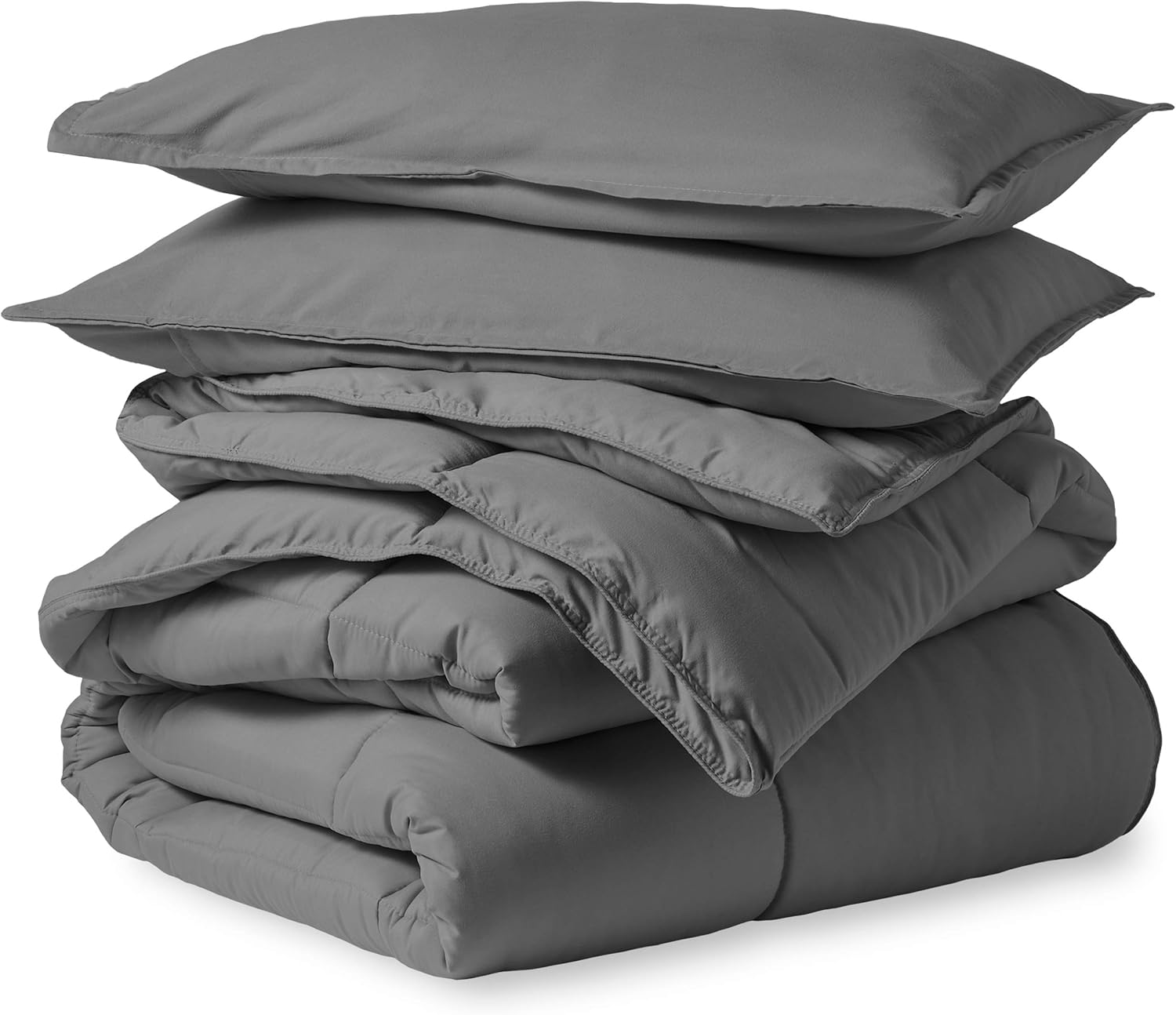 Bare Home Comforter Set - King/California King - Goose Down Alternative - Ultra-Soft - Premium 1800 Series - Hypoallergenic - All Season Breathable Warmth (King/Cal King, Grey): Home & Kitchen