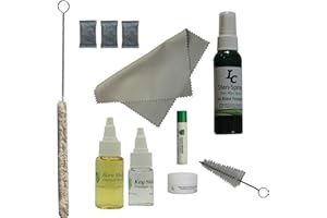 INSTRUMENT CLINIC Deluxe Clarinet Care Kit, Bore Oil, Key Oil, Polishing Cloth, Cork Grease, Cotton Swab, Mouthpiece Cleaner, Mouthpiece Brush, Ant-Tarnish Packets