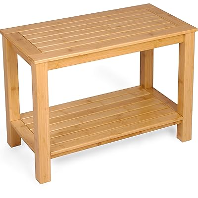 Bula Home Bamboo Bathroom Bench with Shelf