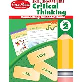 Evan-Moor Skill Sharpeners Critical Thinking, Grade 2 Workbook, Problem Solving Skills, Fun Activities, Higher-Order, Open-Ended Questions and Challenges, Science, Math, Social Studies, Language Arts