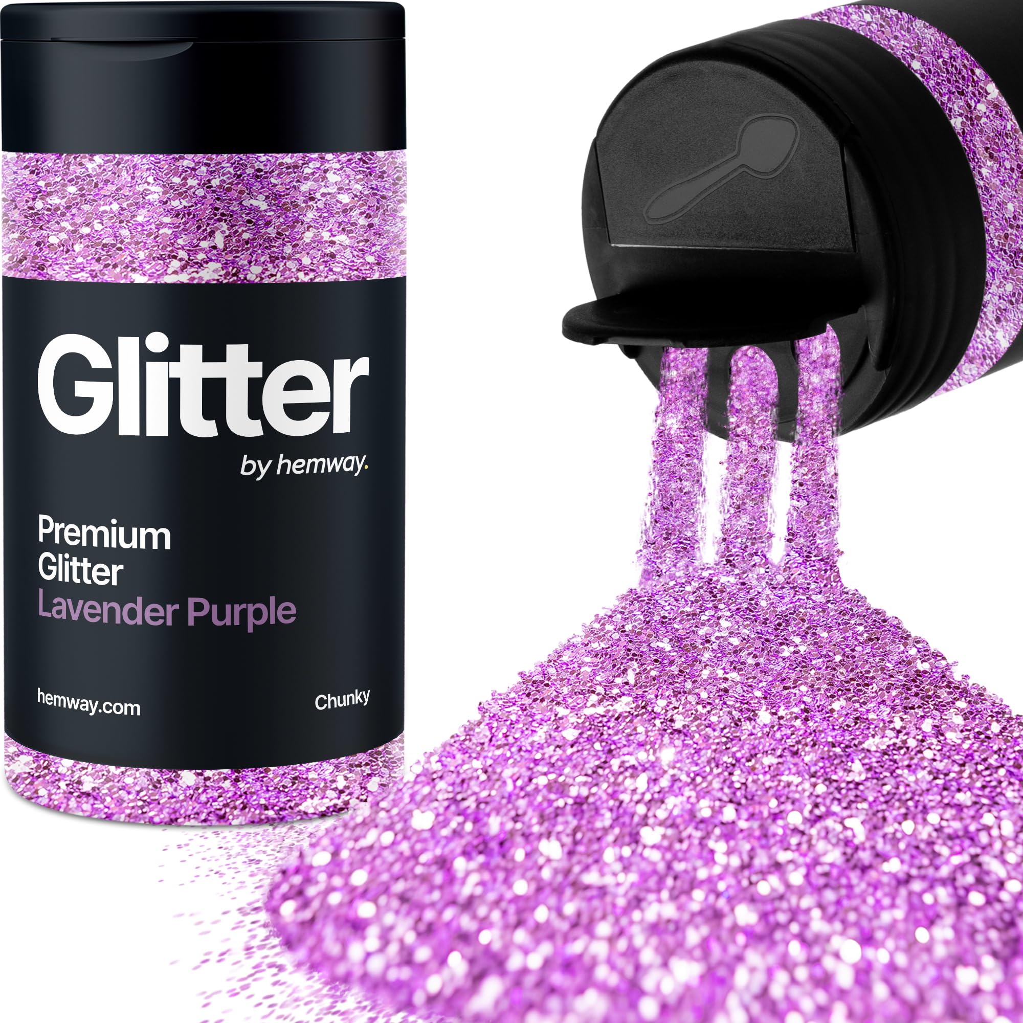 Lavender Purple Glitter Shaker, 130g Chunky Glitter, Crafts 1/40" Metallic Flake Lavender Purple Sequins, Resin & Epoxy Crafts, Decorating, Halloween, Christmas Nail, Face, Hemway