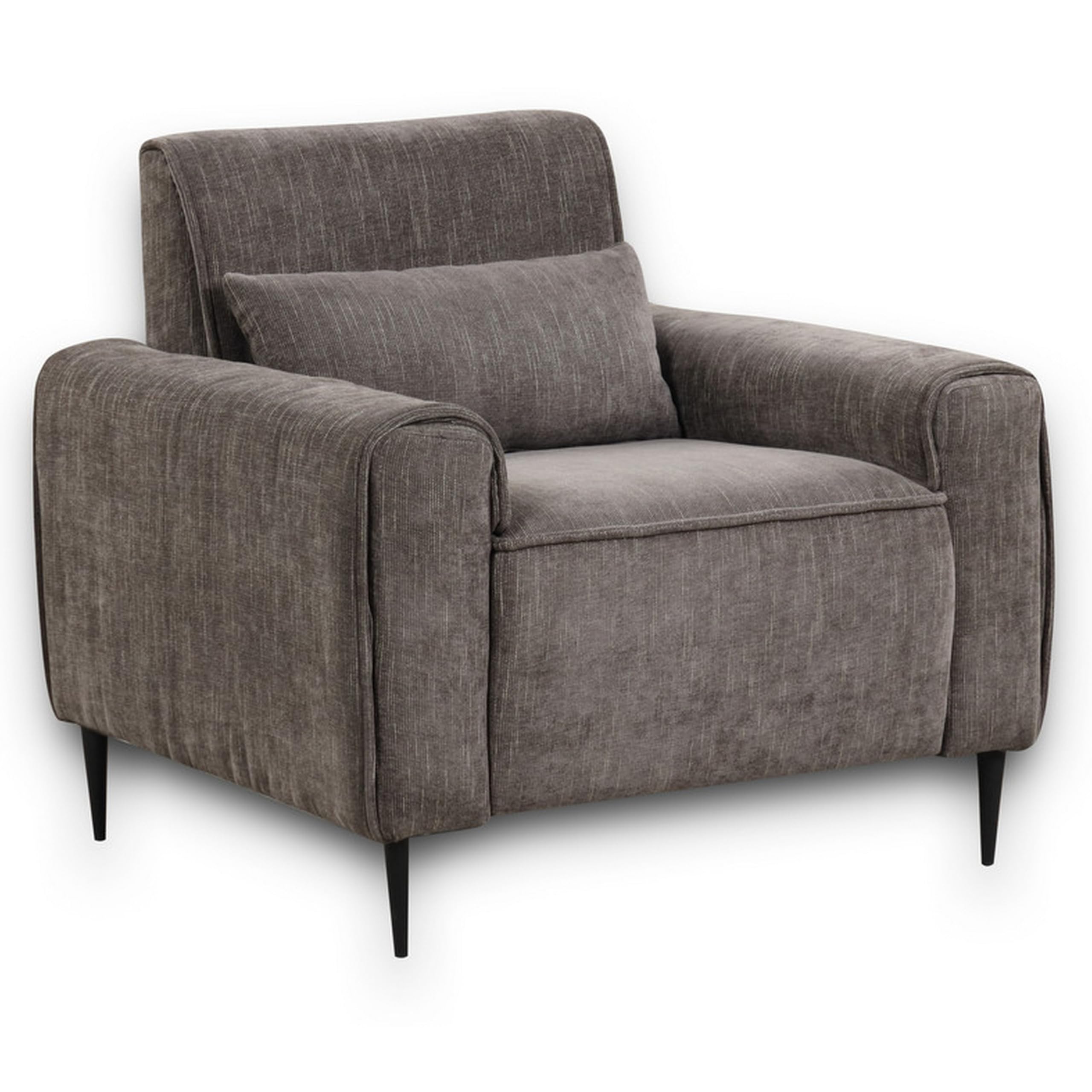 Photo 1 of *BOXES 1/2 & 2/2* Benzara Tiu 39 Inch Accent Chair- Lumbar Pillow- Gray Chenille- Metal- Solid Wood