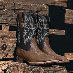 Lumeheel Cowboy Boots for Men - Western Square Toe