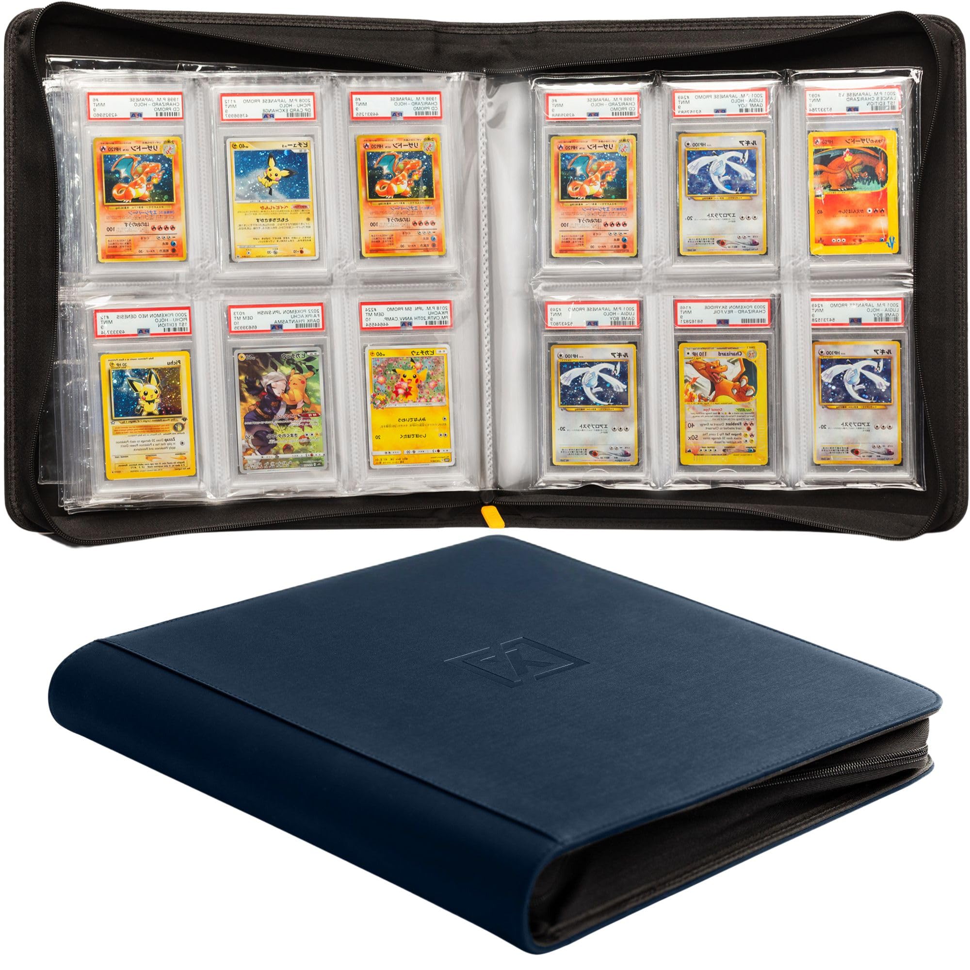 Photo 1 of X PRO Graded Card Binder - Holds 60 Graded Slabs, Suitable for PSA and CGC Slabs | 6 Pocket Slab Binder Design | Ringless PSA Slab Binder | PSA Slab Case (Midnight Blue)