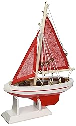 Hampton Nautical Red Sailboat with Red Sails