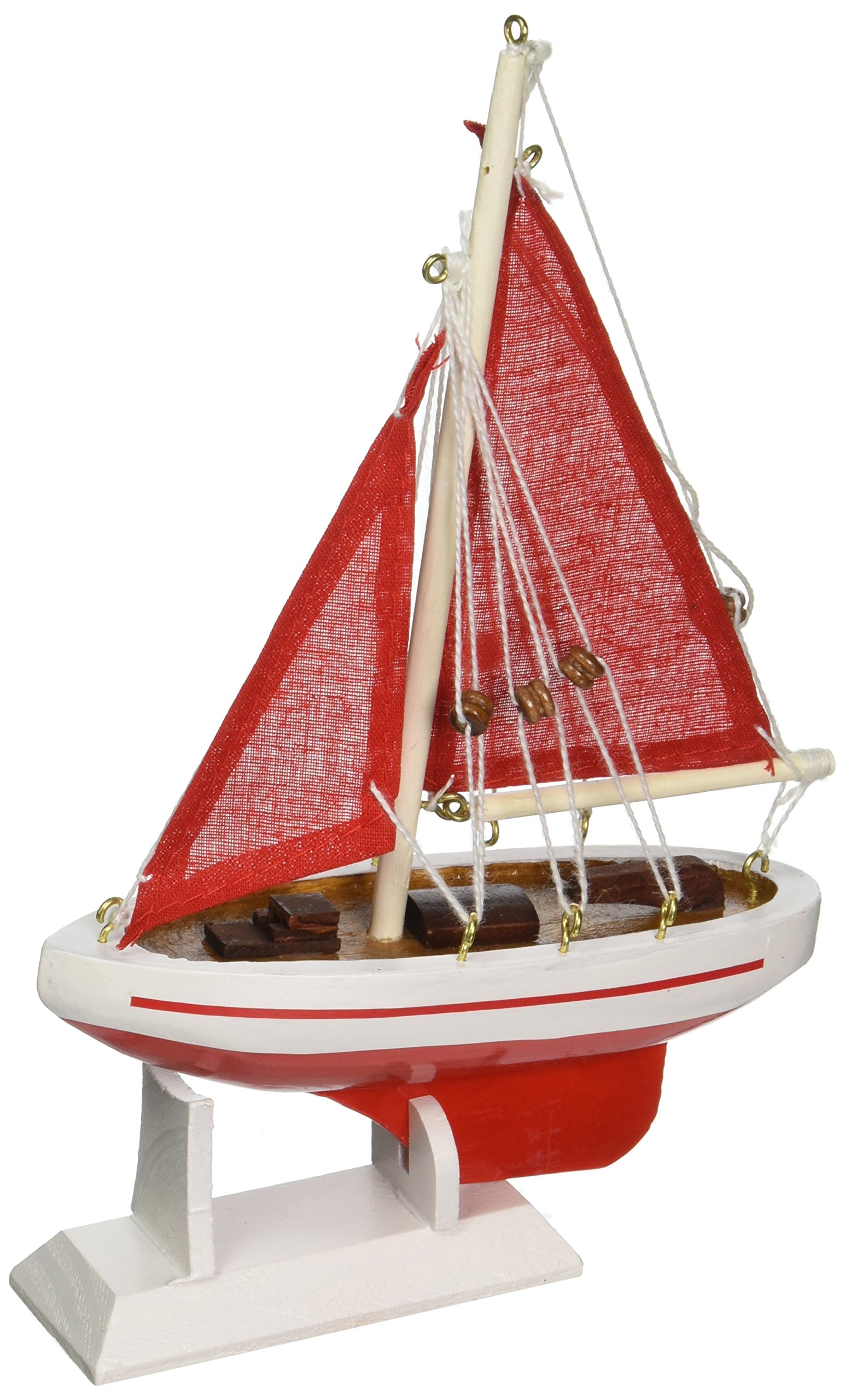 Hampton Nautical Red Sailboat with Red Sails