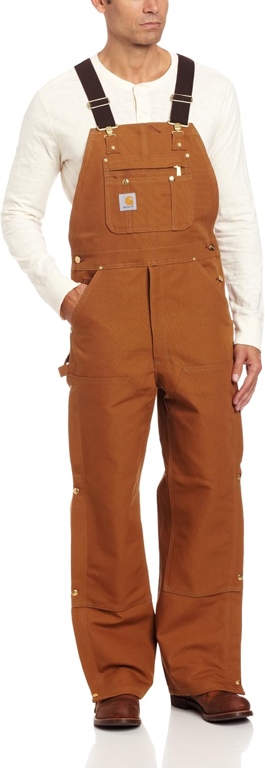 Carhartt Men's Zip To Thigh Bib Overall Unlined R37: Overalls And Coveralls Workwear Apparel: Clothing