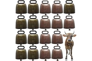 GXXMEI 18PCS Cow Horse Sheep Grazing Copper Bells Cattle Farm Animal Copper Loud Bronze Bell (Red Bronze and Green Bronze)