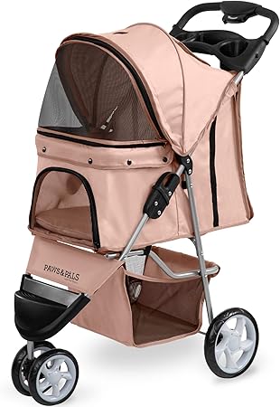 paws & pals folding dog & cat stroller
