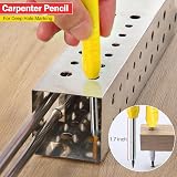 Hiboom 2 Pack Carpenter Pencil with 14 Refills Long Nosed Sharpener Black Yellow view 5