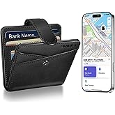 Small Womens Wallet, Bifold Wallets with Smart Anti-Loss Find My Tracker, RFID Credit Card Holder, PU Leather, ID Window, Black