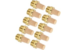 MECCANIXITY 10PCS Pneumatic Exhaust Muffler, g 1/4" Thread Male Sintered Bronze Muffler Brass Air Line Fittings for Pneumatic