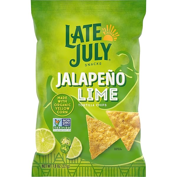 LATE JULY SNACKS JALAPENO LIME TORTILLA CHIPS, 7.8...