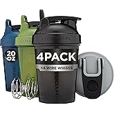 Hydra Cup - 4 PACK- 20 OZ Protein Shaker Bottles for Protein Mixes, Shaker Cups for Protein Shakes, Small Shaker Bottle Pack, Shaker Cup, Shakers for protein Shakes