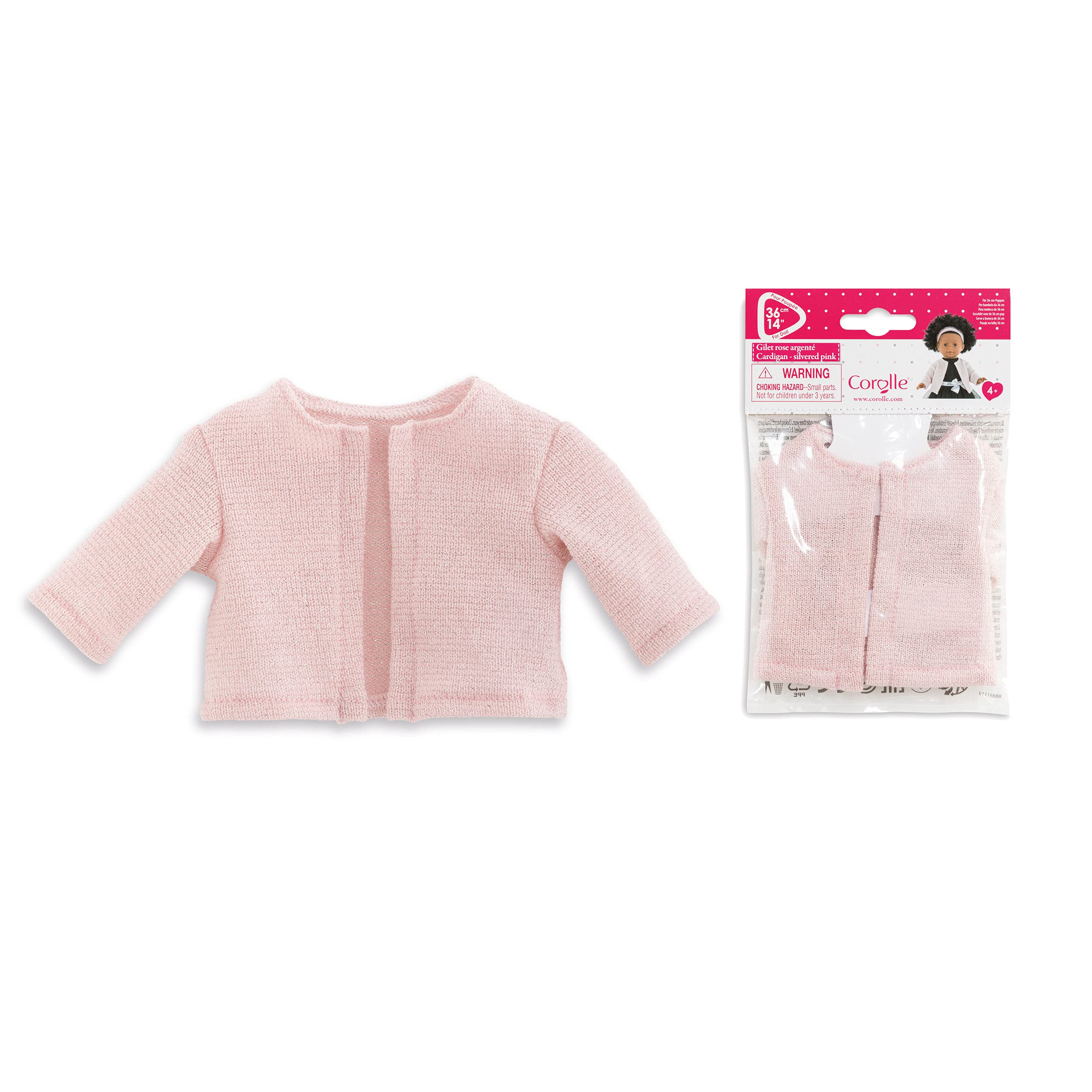 Corolle 9000211410 Ma Cardigan, Silver Pink for All 36 cm Dolls