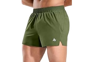 Nepest Men's 3" Running Short with Liner Quick Dry Lightweight Athletic Workout Gym Shorts with Zipper Pocket
