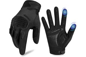 KUTOOK Cycling Gloves for Men Padded Palm & Impact Protection Full Finger MTB Bicycle Riding Gloves Touchscreenable Wear-Resi