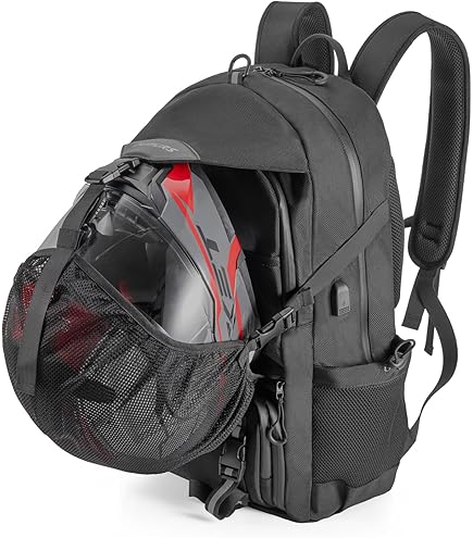 aocrin Motorcycle Backpack Helmet Bags, Large Capacity Waterproof Helmet Backpack for Men, Motorcycle Accessories Storage Cycling Bag(Black) : Automotive