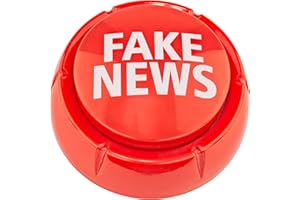Fairly Odd Novelties Trumped Up Fake News Button - 7 Hilarious Donald Trump Sayings for Political Humor - Red, A Must-Have for Parties and Office Fun!