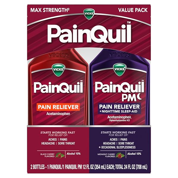 VICKS PAINQUIL & PAINQUIL PM PAIN RELIEF LIQUID, 1000MG ACETAMINOPHEN, 2X12 OZ