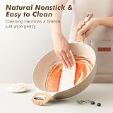SENSARTE Ceramic Nonstick Frying Pan with Lid 30cm 4.7L Induction Pan view 5