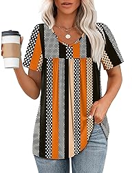 WEESO Womens Summer Tops Loose Fit Dressy V Neck