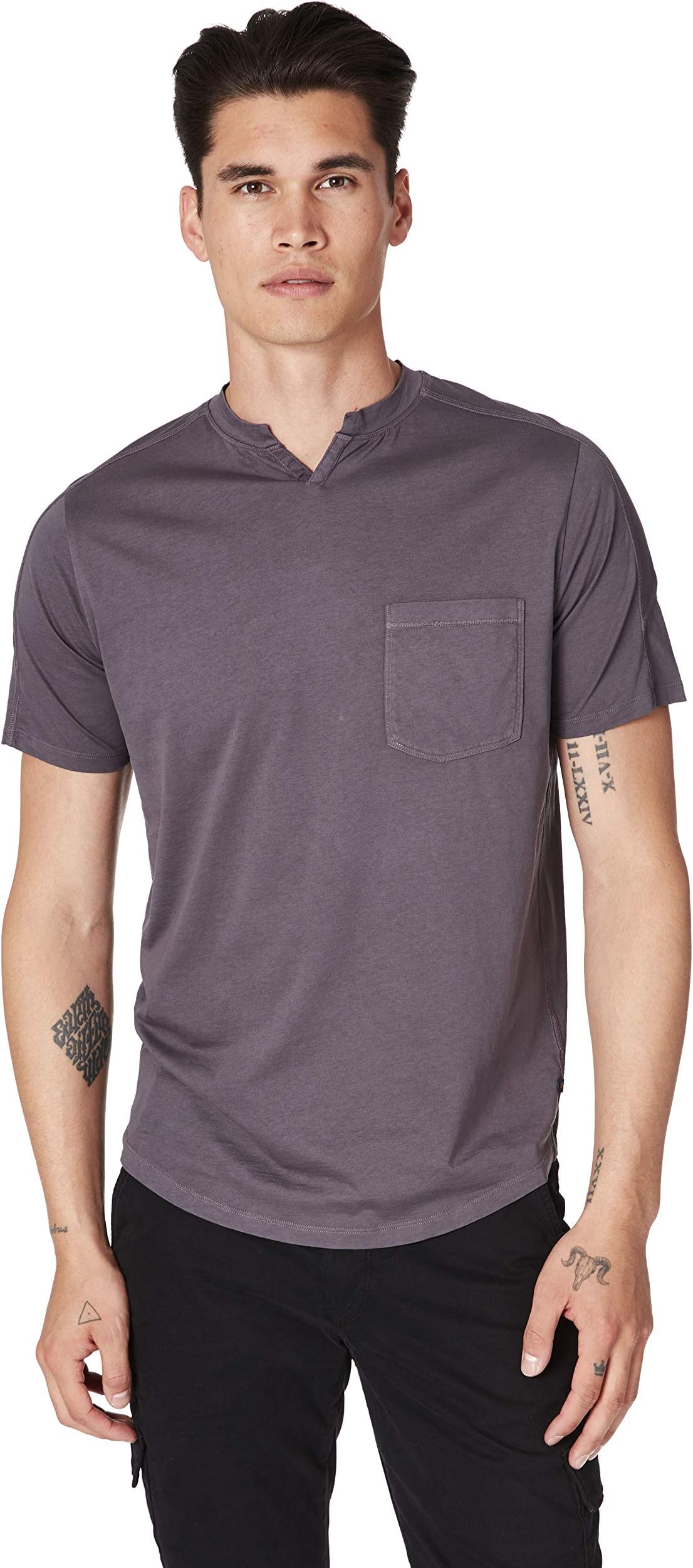 Good Man Brand Men's Premium Cotton Jersey Notch Neck Crew