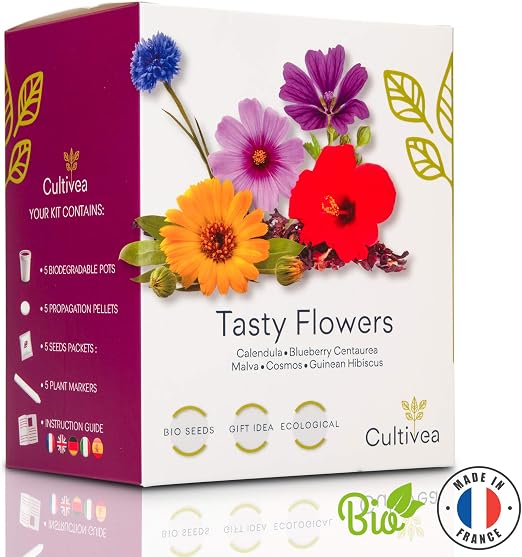Cultivea – Mini Kit Huerto de Flores Comestibles – 100% Semillas ...