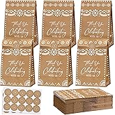 Resholder 24pcs Cielito Lindo Party Bags Baby Shower Decorations Mexican Barro Party Treat Boxes Baby Gift Paper Goodie Bags with Stickers for Mexican Wedding(Cleito Lindo,Terracotta Brown)