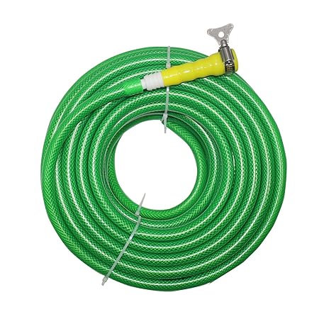 TechnoCrafts PVC Braided Water Hose for Hose Accessories 30 Meter (100 Feet) 1/2 (0.5 inch Or 12.5mm) Bore Size - 3 Layered Hose Pipe with 1/2 Tap Connector & Butterfly Clamps