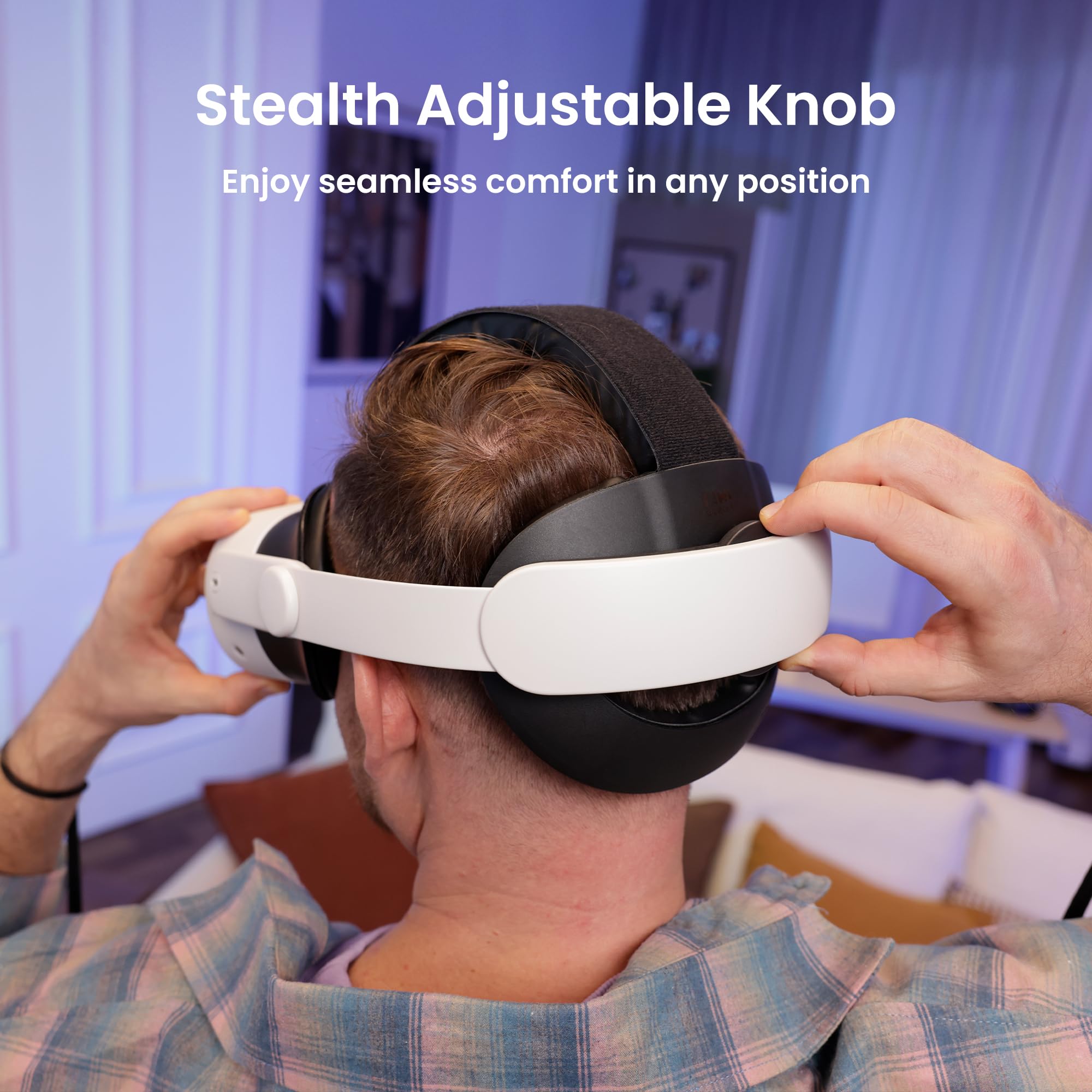 KIWI design K4 Head Strap, VR Headset Accessories for Meta Oculus Quest 3/3S, Non-Battery & Enhanced Support & Adjustable & Comfort Strap