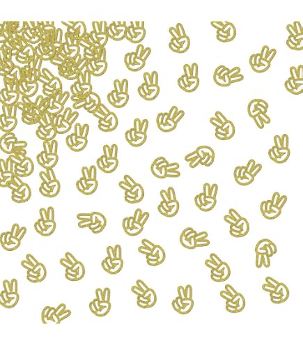 Peace Sign Hanging Swirl Decorations - 18 Piece Glitter Party Ceiling Decor Set