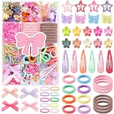 Lizioo 392 PCS Girls Hair Clip Set 12 Style Girls Hair Accessories Set | Colorful Girls Hair Ties Set Cute Candy Color Hair Accessories for Girls Kids Teens