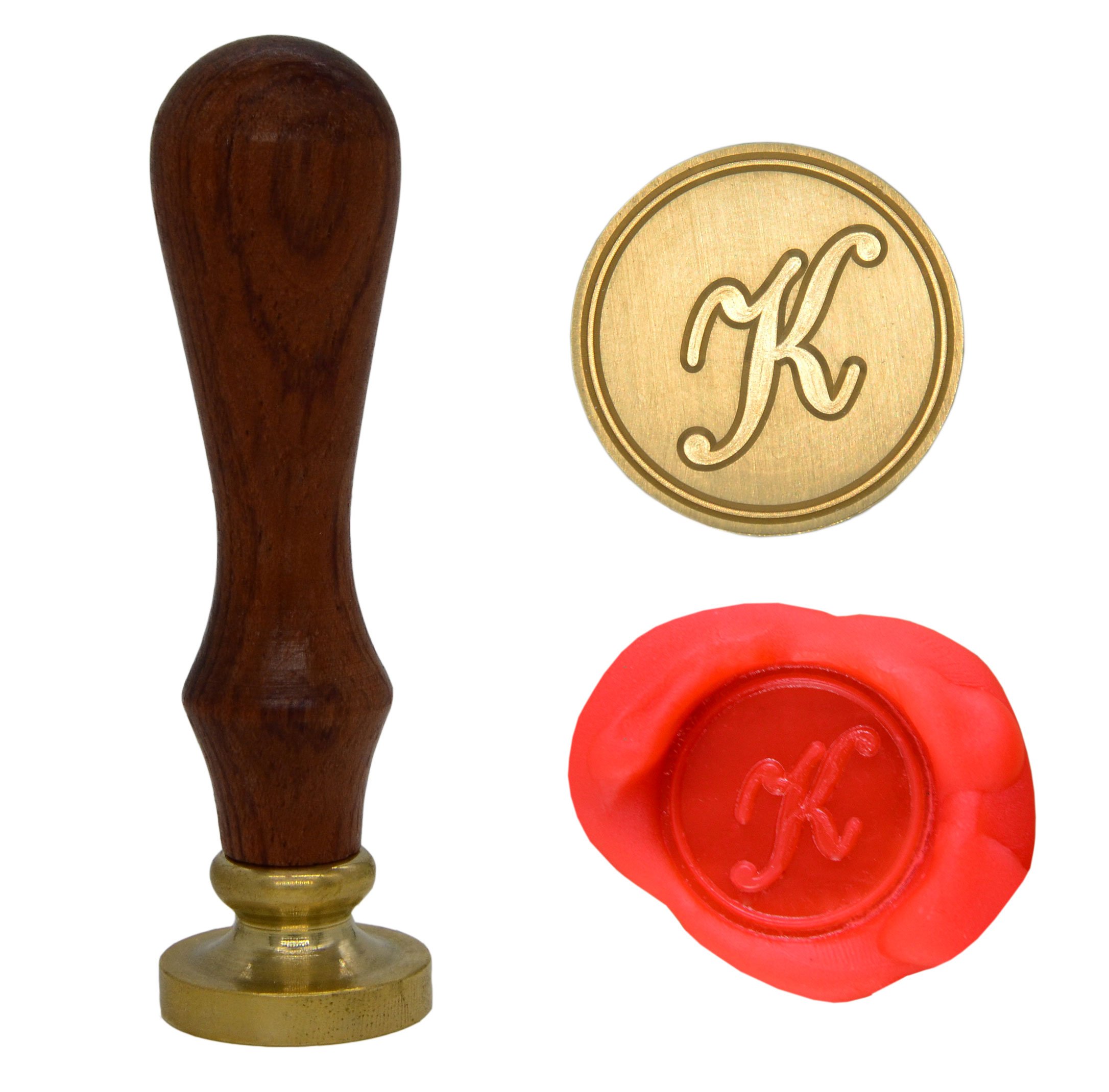 Wax Seal Stamp Letter A-Z, Alphabet Initial Sealing Stamp for Christmas & Thanksgiving Cards, Wedding Invitation W-S-2 (Letter K)