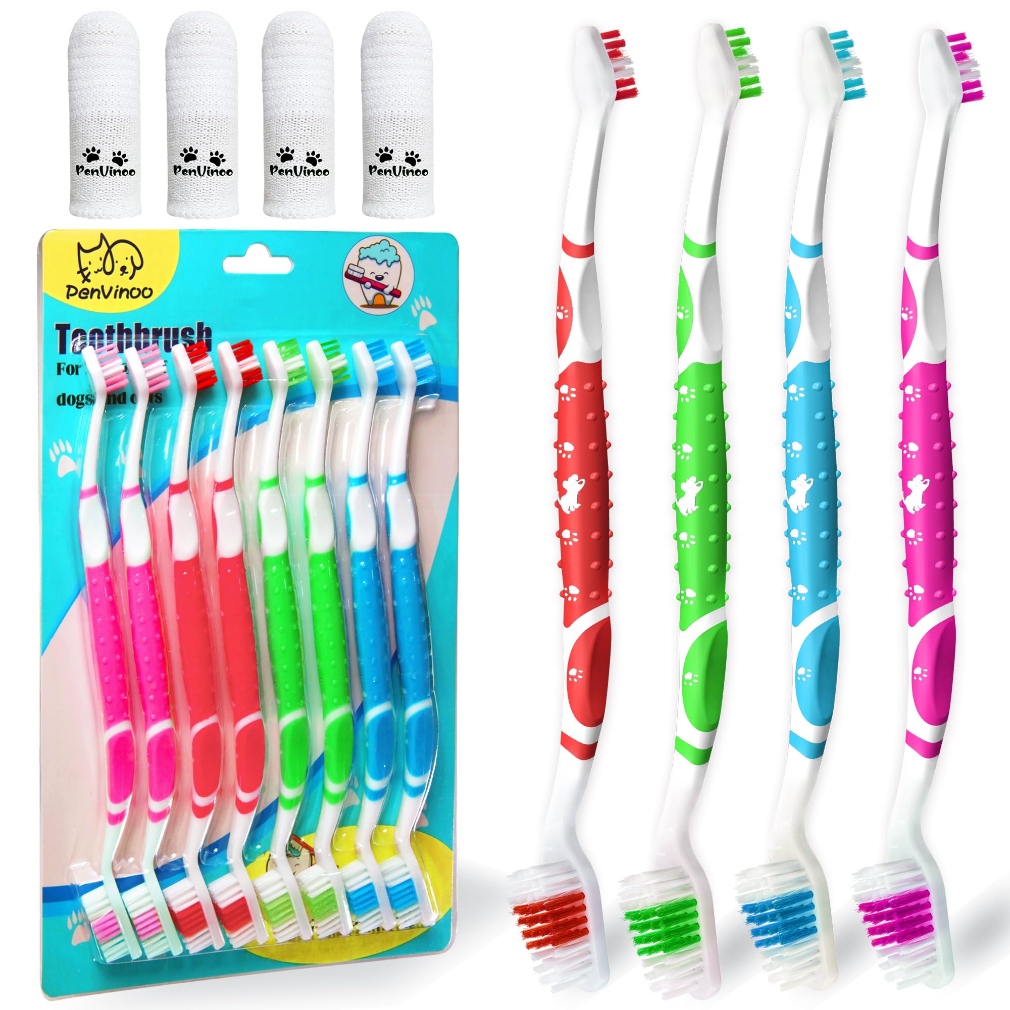 Photo 1 of **MISSING 1 TOOTHBRUSH****

PenVinoo Dog Toothbrush pet Toothbrushes Finger Toothbrush Small to Large Dogs with Soft Bristles Non Slip Dual Head (8 pcs Dual Head + 4 pcs Finger Tooth Brush)