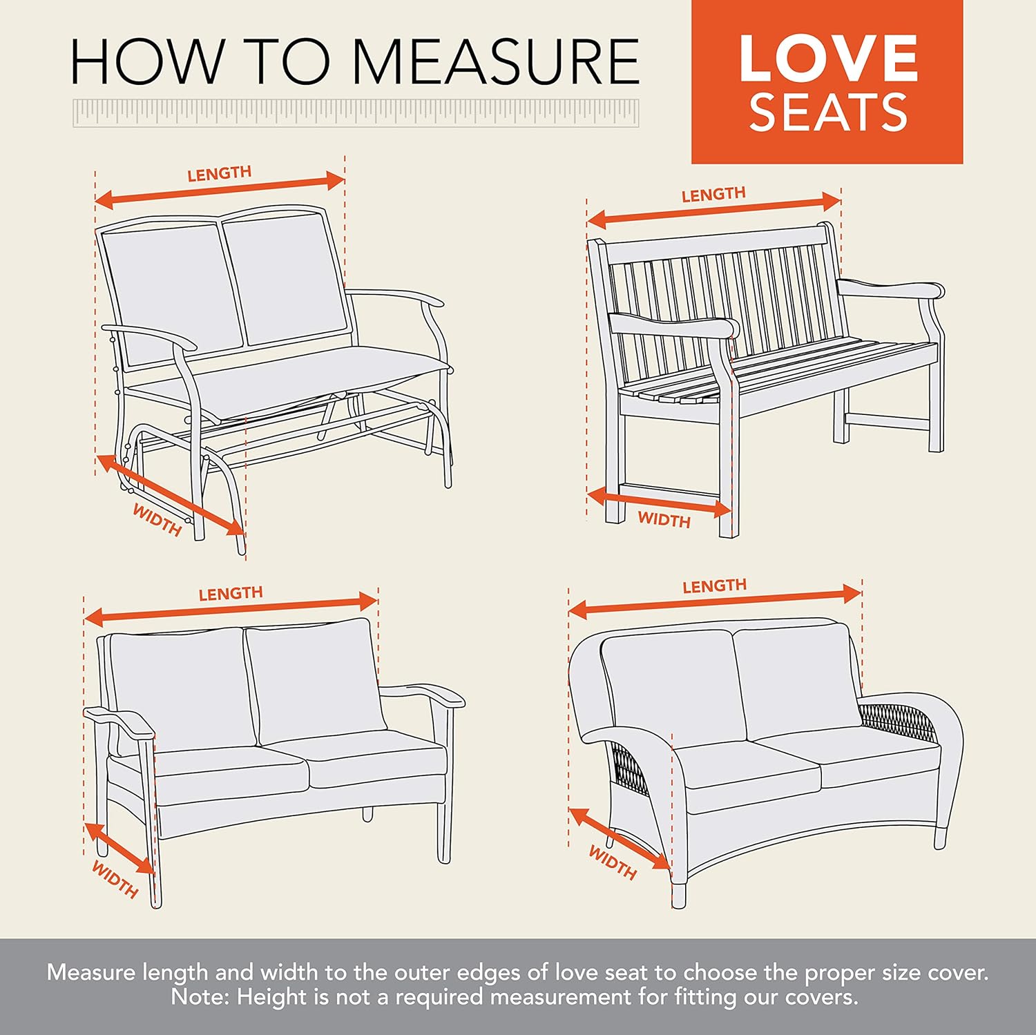 Modern Leisure Heavy Duty Patio Love Seat Cover designed to fit patio love seats up to 55-inches Long x 33-inches Width x 38-inches Height: Garden & Outdoor