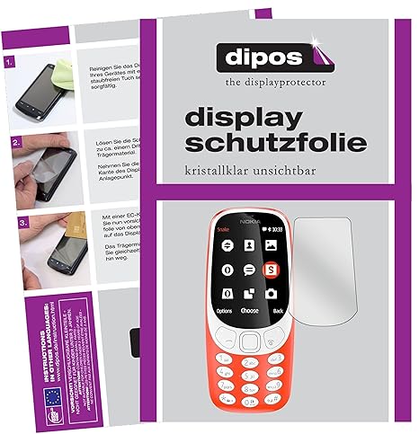 dipos I 6X Schutzfolie klar passend für Nokia 3310 Folie Displayschutzfolie