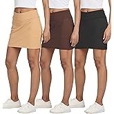 Real Essentials 3 Pack: Women's 16" Athletic Skort with Pocket - Skirt for Golf Tennis Gym Running (Available in Plus)