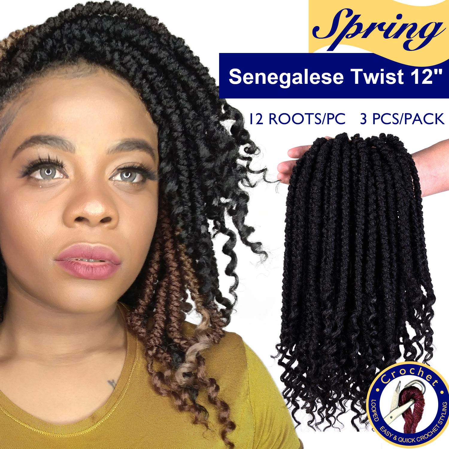 Amazon Com Silike 12 Spring Senegalese Twist Crochet Braid