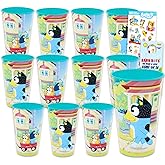 Bluey Reusable Tumbler Cup Pack - Themed Party Favor 12 Piece Bundle with 24 Oz Cups Measuring 6" Tall Plus Stickers, More | Bulk Bluey Water Tumblers