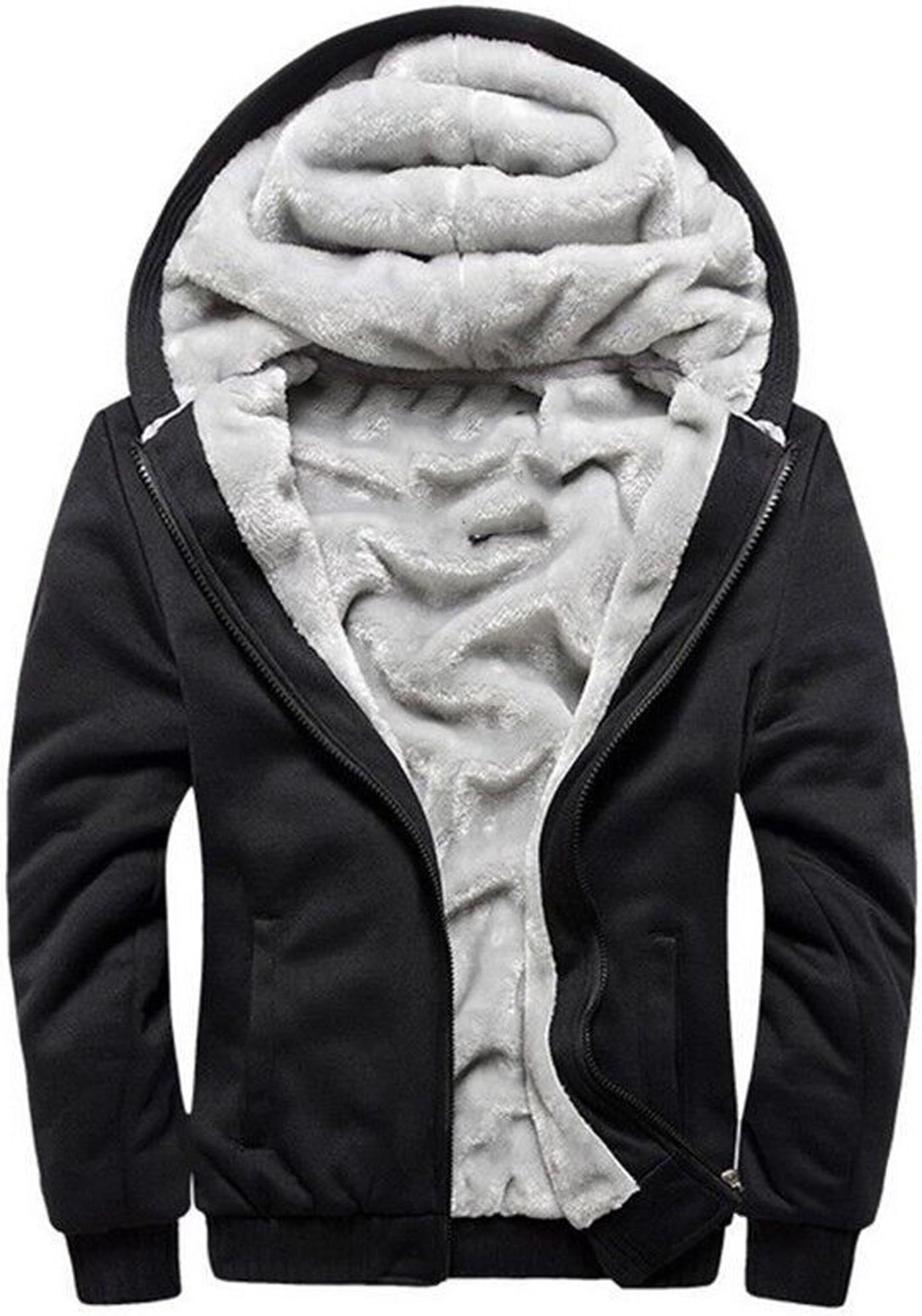 TOLOER Men's Pullover Winter Fleece Hoodie Jackets Full Zip Warm Thick Coats