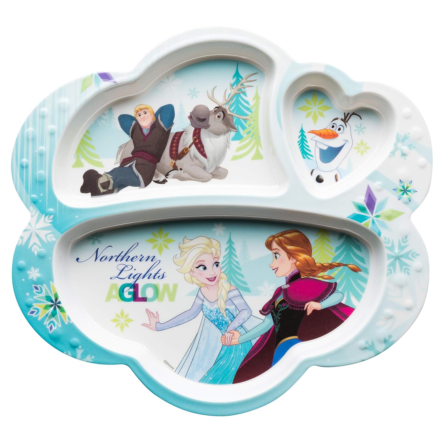 Zak Designs FZNC-0010 Disney Frozen Kids Divided Plates, Girl