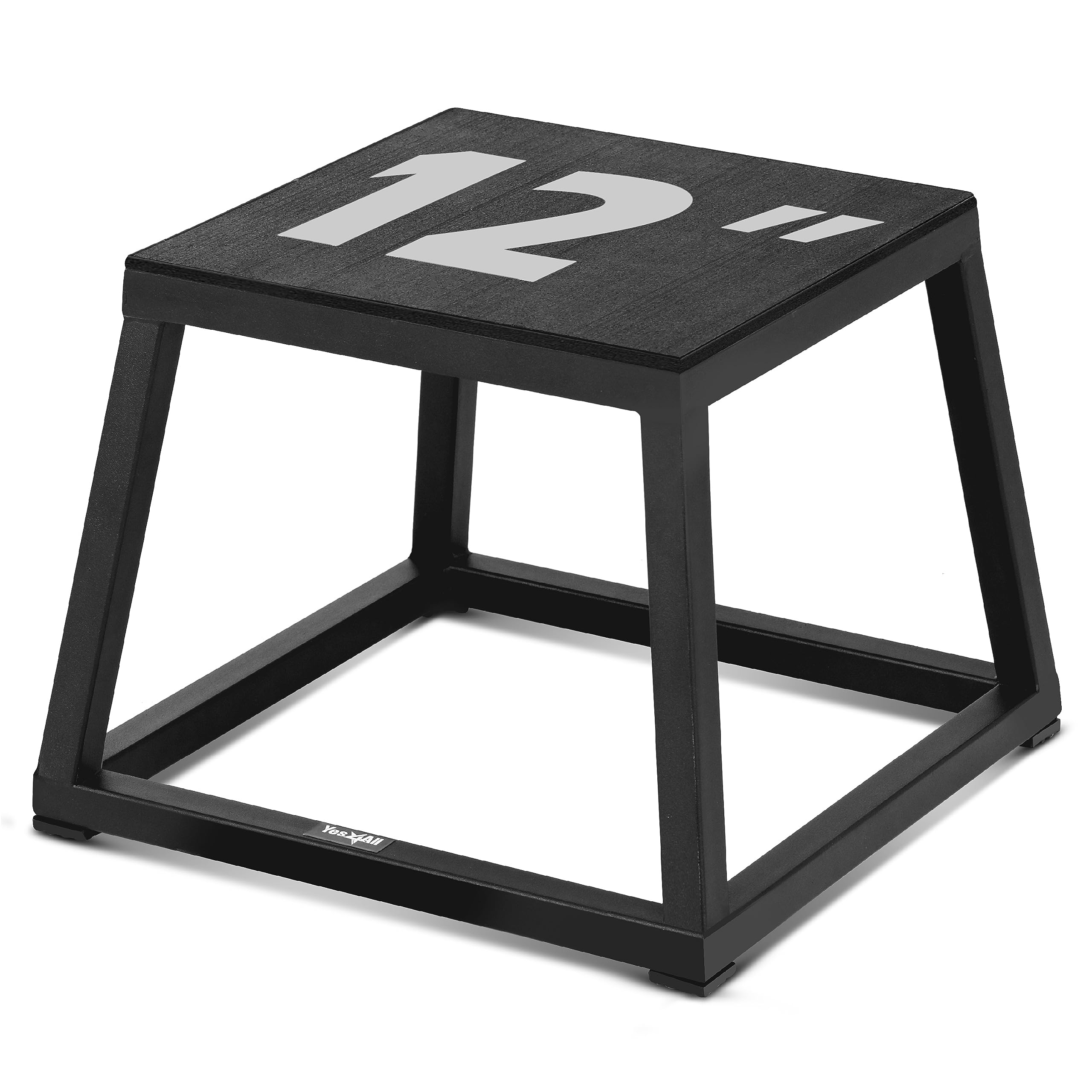 Yes4All Metal Plyometric Box with 550lbs Capacity, Pre-Assembled, Plyo Jump Platform, Step Up Box for Workout Home Gym