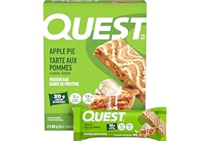 Quest Nutrition Apple Pie Flavored Protein Bar, High Protein, High Fibre, Gluten Free, 4ct