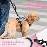 rabbitgoo Dog Harness Large No Pull Reflective Pink Adjustable Vest view 7
