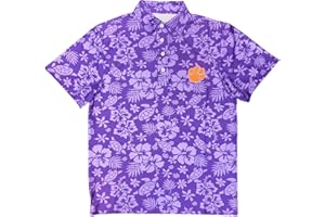 Wes and Willy Mens Sport Fan College Team SPF 50+ Performance Polo - Turtle and Hibiscus Print