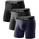 JODUCE Merino Wool Underwear Men 3 Pack,Breathable Men's Boxer Briefs,Comfortable Boxer Shorts Soft Long leg